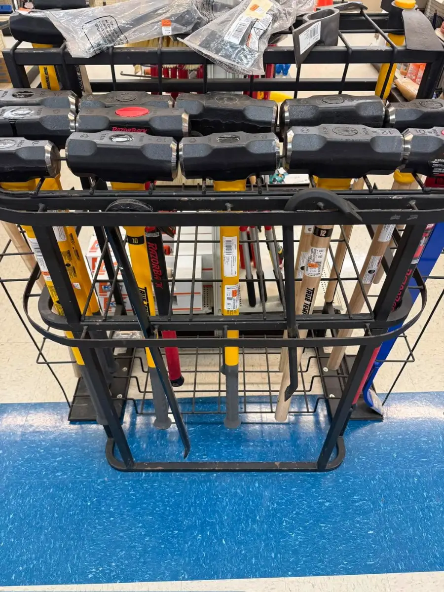 Rental equipment racks inside Brookhaven Rent-All